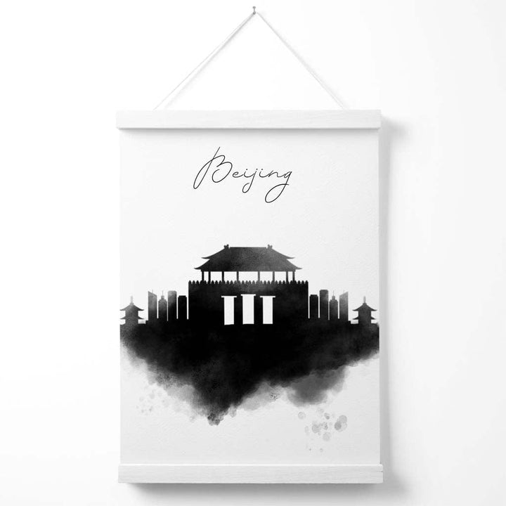 Beijing Watercolor Skyline City Poster with Hanger | Bowlift