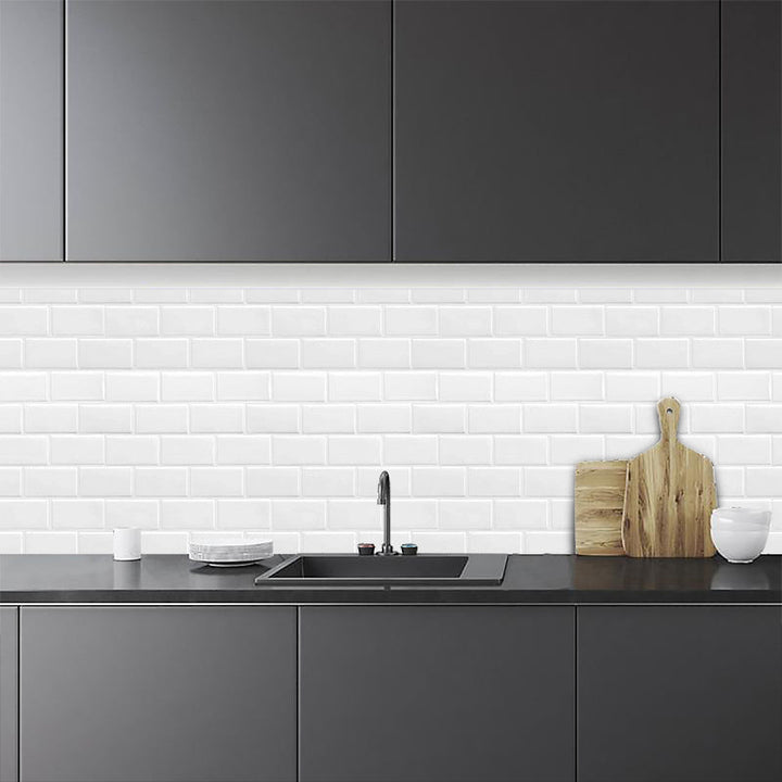 BowLift | Solid Peel & Stick Subway Tile Scratch Resistant PVC Rectangular Peel and Stick Wall Tile