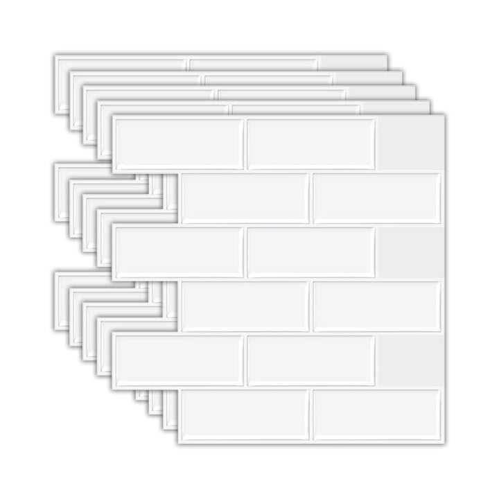 BowLift | Solid Peel & Stick Subway Tile Scratch Resistant PVC Rectangular Peel and Stick Wall Tile