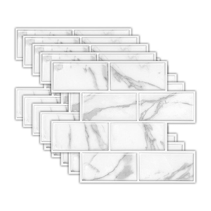 BowLift | Solid Peel & Stick Subway Tile Scratch Resistant PVC Rectangular Peel and Stick Wall Tile