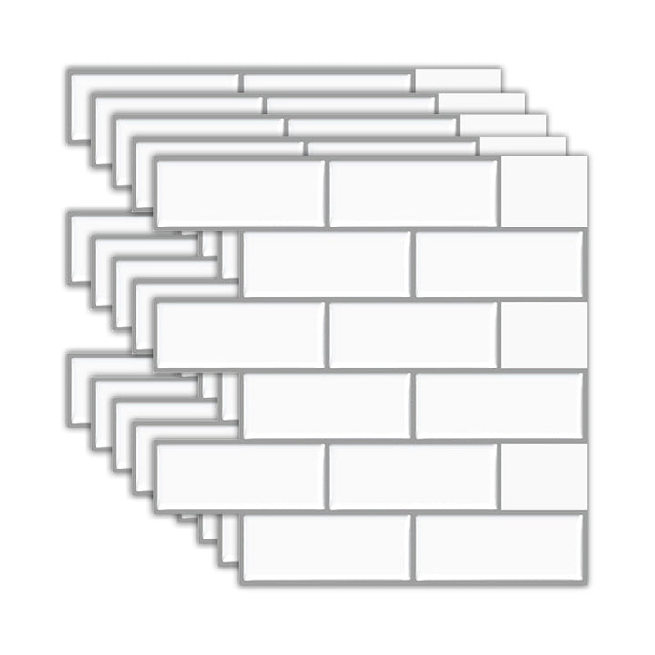 BowLift | Solid Peel & Stick Subway Tile Scratch Resistant PVC Rectangular Peel and Stick Wall Tile