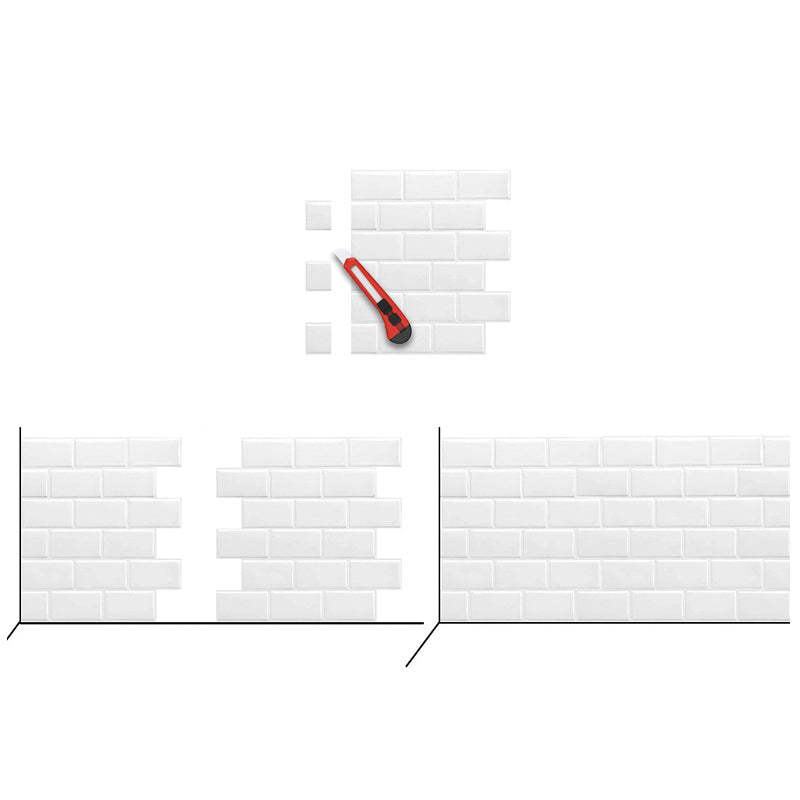 BowLift | Solid Peel & Stick Subway Tile Scratch Resistant PVC Rectangular Peel and Stick Wall Tile