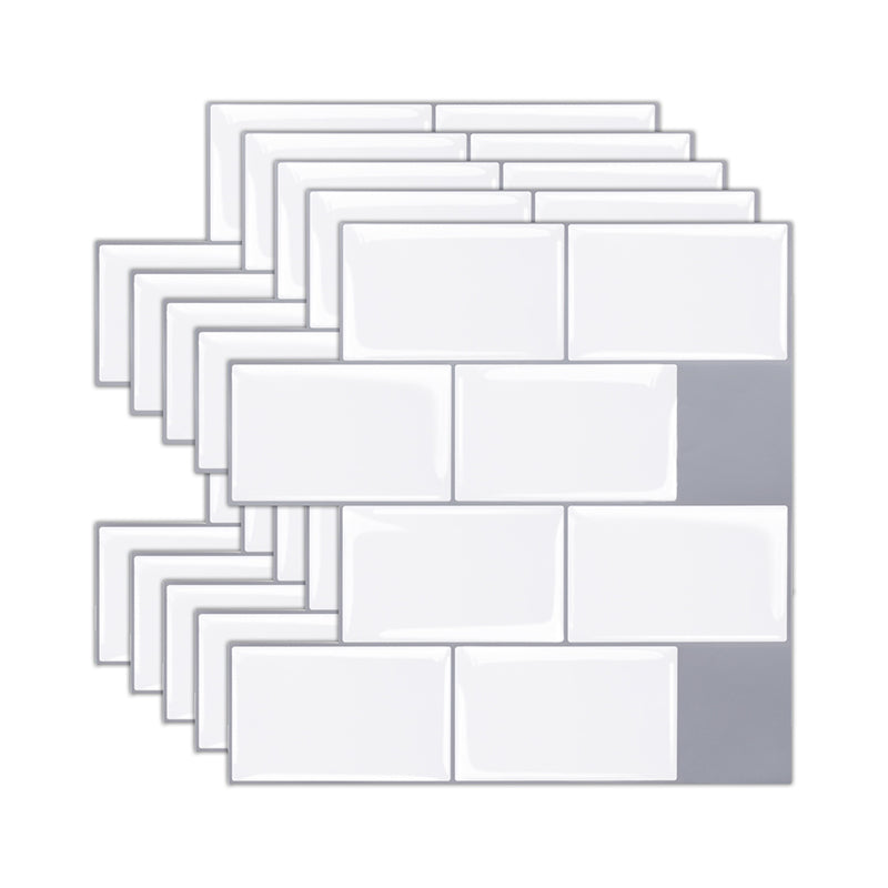 BowLift | Solid Peel & Stick Subway Tile Scratch Resistant PVC Rectangular Peel and Stick Wall Tile