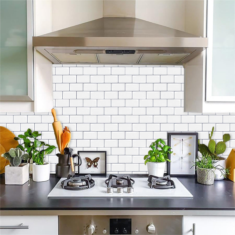 BowLift | Solid Peel & Stick Subway Tile Scratch Resistant PVC Rectangular Peel and Stick Wall Tile