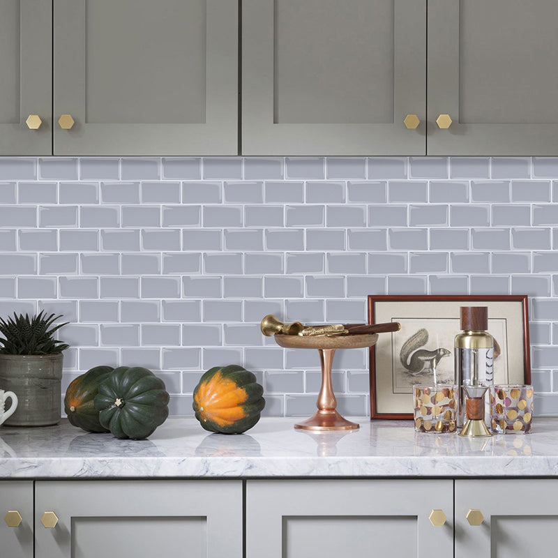BowLift | Solid Peel & Stick Subway Tile Scratch Resistant PVC Rectangular Peel and Stick Wall Tile