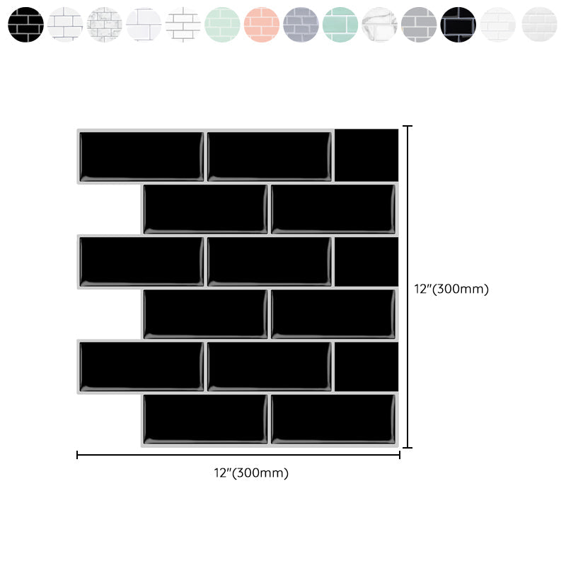 BowLift | Solid Peel & Stick Subway Tile Scratch Resistant PVC Rectangular Peel and Stick Wall Tile