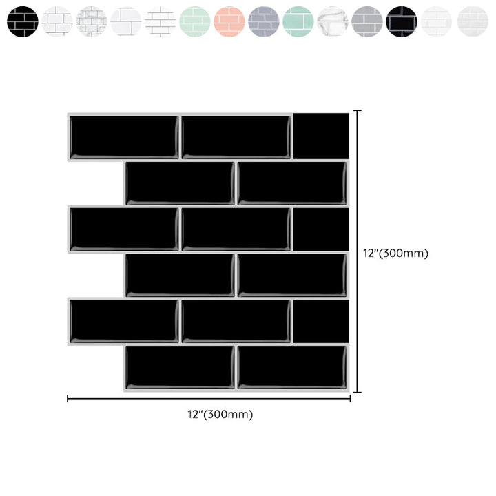 BowLift | Solid Peel & Stick Subway Tile Scratch Resistant PVC Rectangular Peel and Stick Wall Tile