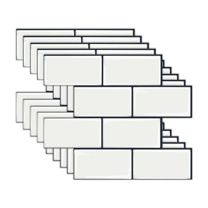 BowLift | Peel and Stick Tiles Subway Rectangle Waterproof PVC Tile-Peel & Stick for the Kitchen 10-Pack