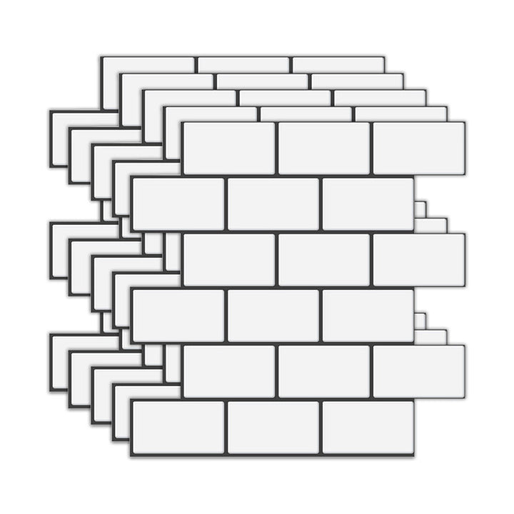 BowLift | Peel and Stick Tiles Subway Rectangle Waterproof PVC Tile-Peel & Stick for the Kitchen 10-Pack