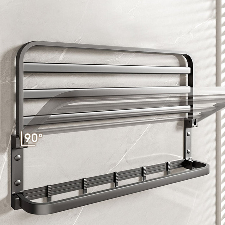 BowLift | Modern Bathroom Accessories Set Gray Towel Bar Bathroom Shelf Bathroom Hardware