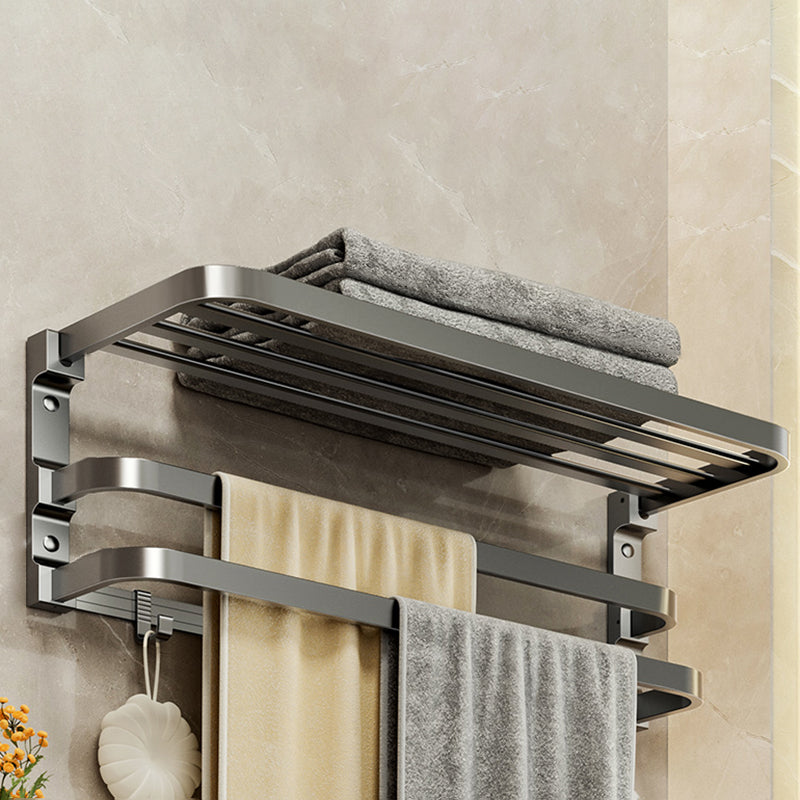 BowLift | Modern Bathroom Accessories Set Gray Towel Bar Bathroom Shelf Bathroom Hardware