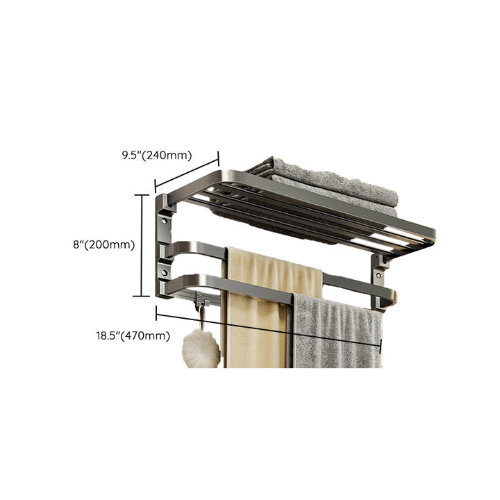 BowLift | Modern Bathroom Accessories Set Gray Towel Bar Bathroom Shelf Bathroom Hardware