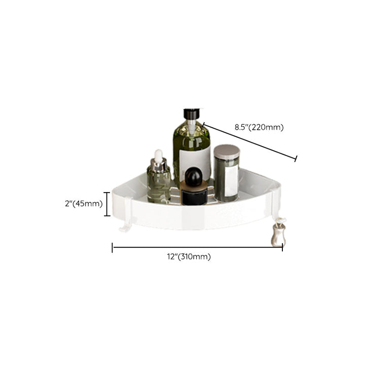 BowLift | Contemporary Bathroom Hardware Set in White with Bath Shelf/Towel Holder/Paper Holder