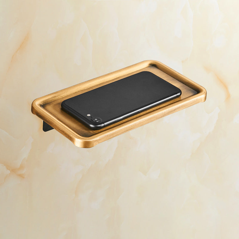 BowLift | Vintage Bronze Bathroom Accessories Set Brushed Brass Towel Rail/Paper Holder/Bath Shelf