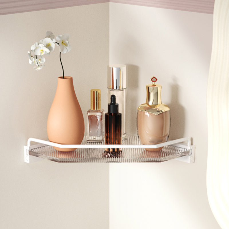 BowLift | White Bathroom Accessory Set Metal & Acrylic Bathroom Set with Bath Shelf/Towel Hook