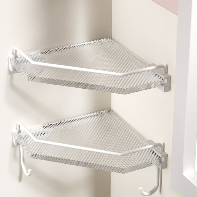 BowLift | White Bathroom Accessory Set Metal & Acrylic Bathroom Set with Bath Shelf/Towel Hook