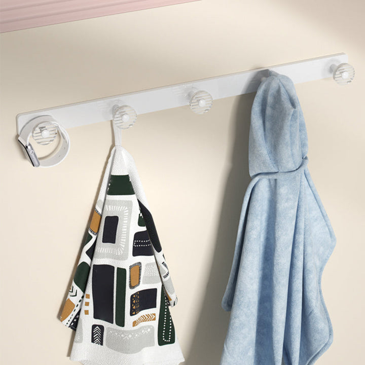 BowLift | White Bathroom Accessory Set Metal & Acrylic Bathroom Set with Bath Shelf/Towel Hook