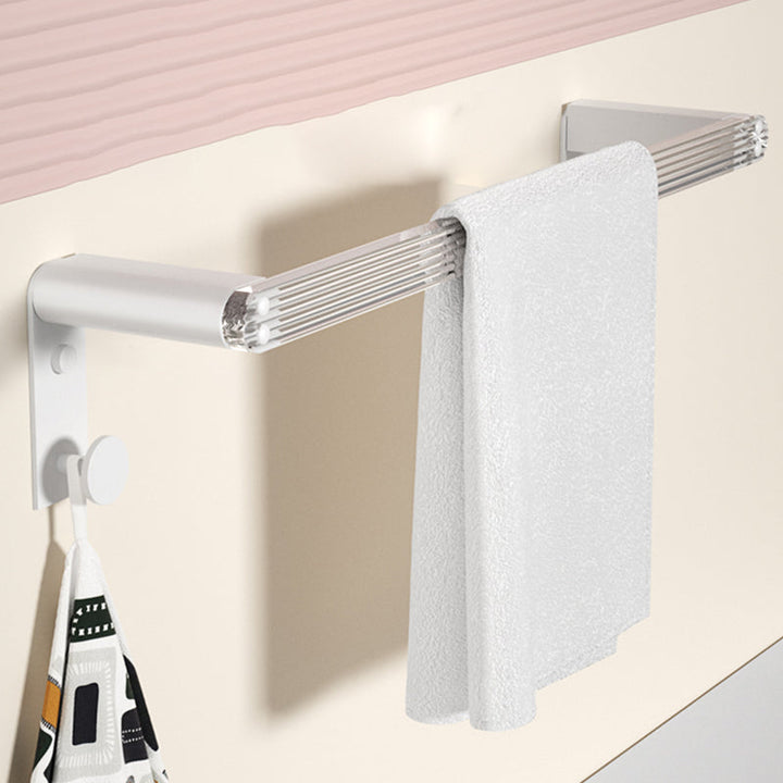 BowLift | White metal and acrylic bathroom accessories as single item or in set with bathroom shelf