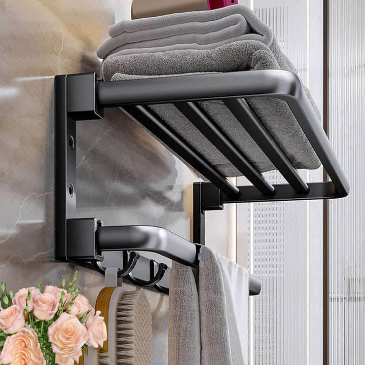 BowLift | Modern black bathroom accessory set Towel holder Bathroom fittings