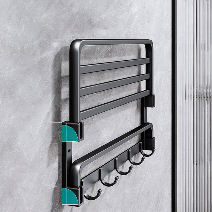 BowLift | Modern black bathroom accessory set Towel holder Bathroom fittings
