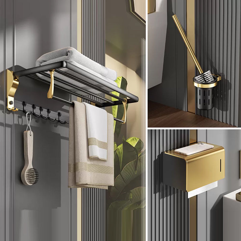 BowLift | Contemporary stainless steel bathroom accessories as a single piece or in a set in black and gold