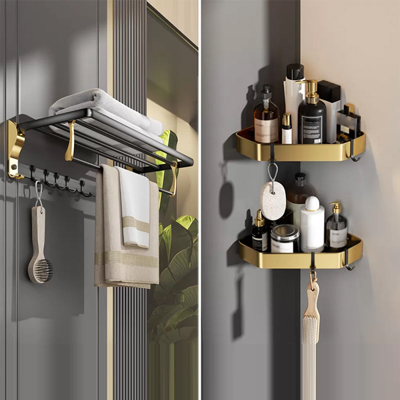BowLift | Contemporary stainless steel bathroom accessories as a single piece or in a set in black and gold