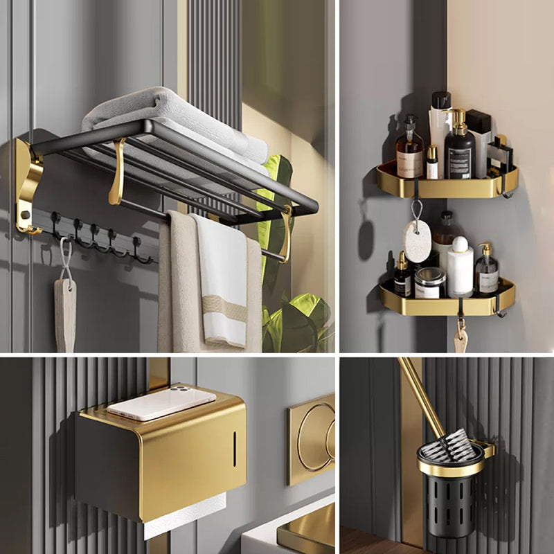 BowLift | Contemporary stainless steel bathroom accessories as a single piece or in a set in black and gold