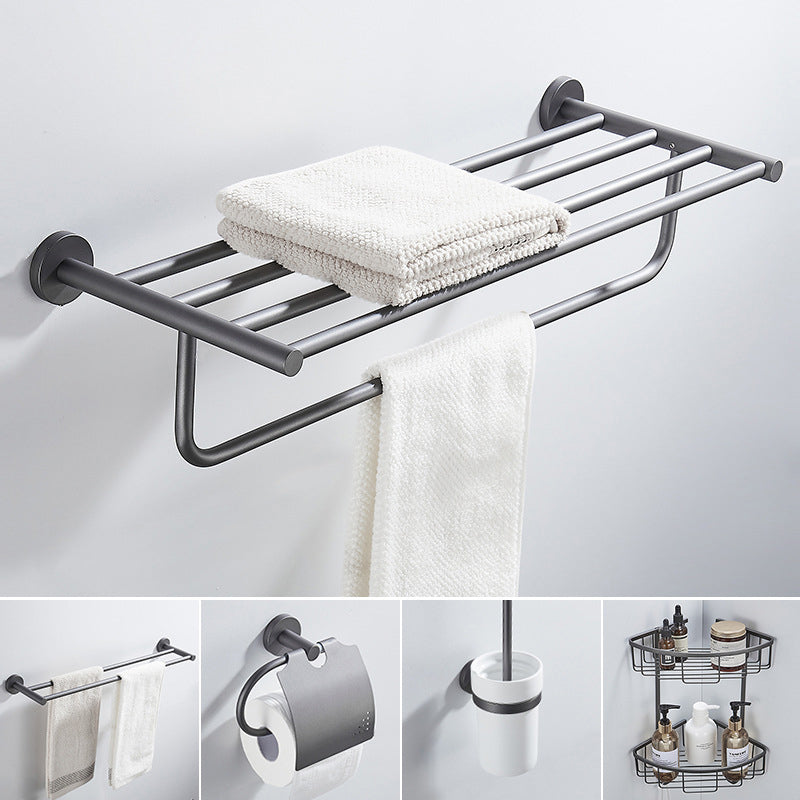 BowLift | Traditional Gray Brass Bathroom Hardware Set Towel Bar Bathroom Hardware Set