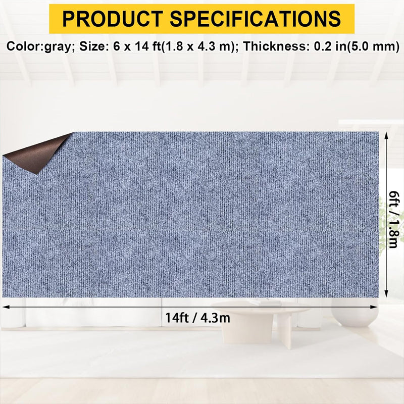 BowLift | Marine Carpet Blue-Gray 6 FT × 14 FT Non-Slip and Soft Surface Premium Indoor Outdoor Carpet