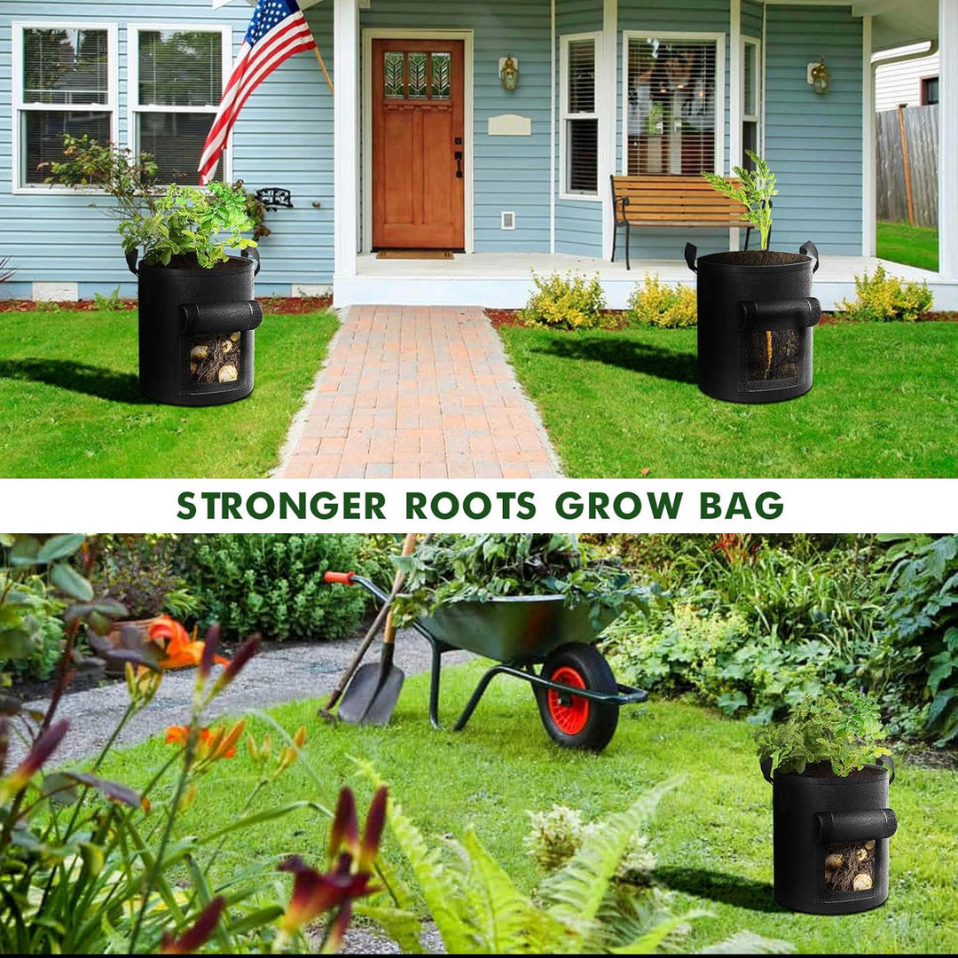 BowLift | 5/7/10/15 Gallon Potato Planting Growing Thickened Nonwoven Plant Fabric Pot Nursery Bags for Home Gardening