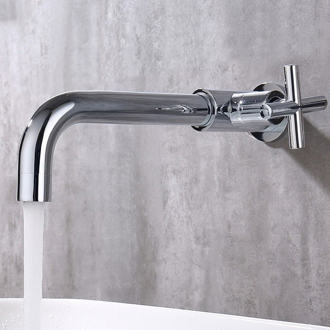 BowLift | Glam Wall-mounted Bathroom Faucet Copper Single Handle Low Arc Basin Faucet for Bathroom