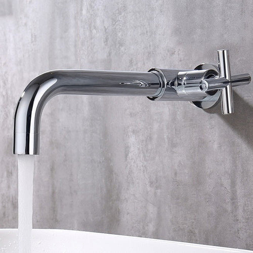 BowLift | Glam Wall-mounted Bathroom Faucet Copper Single Handle Low Arc Basin Faucet for Bathroom