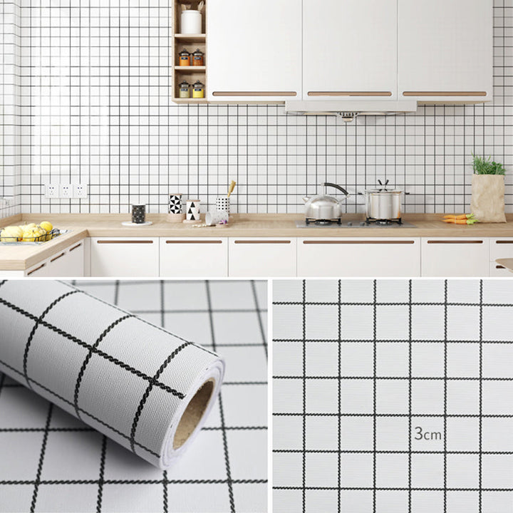 BowLift | Modern Kitchen Backsplash Tile Check Print Peel and Stick Backsplash Tile