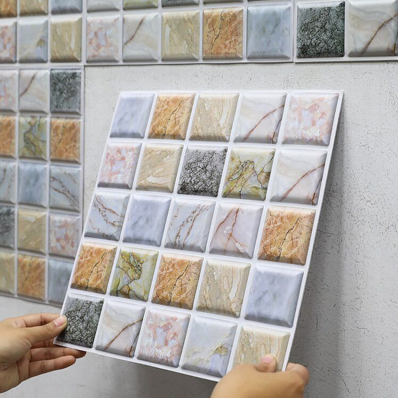 BowLift | Square Peel and Stick Tile Mosaic Waterproof PVC Peel & Stick Tile for Shower 5-Pack