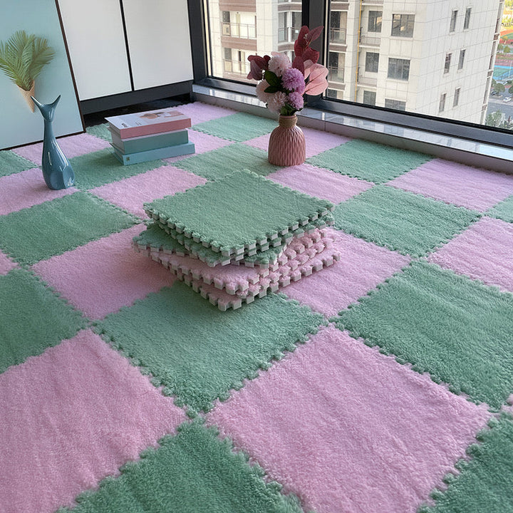 BowLift | Multicolored Level Loop Carpet Tile Non-Slip Composite Floor Tiles for Bedroom