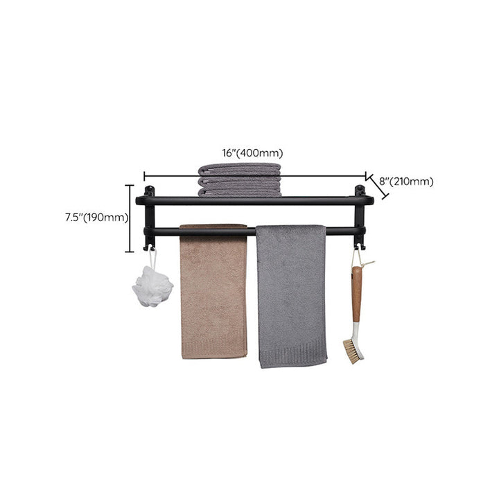 BowLift | Modern Aluminum Bathroom Accessory Set Matte Black Bathroom Shelf/Towel Holder/Paper Holder