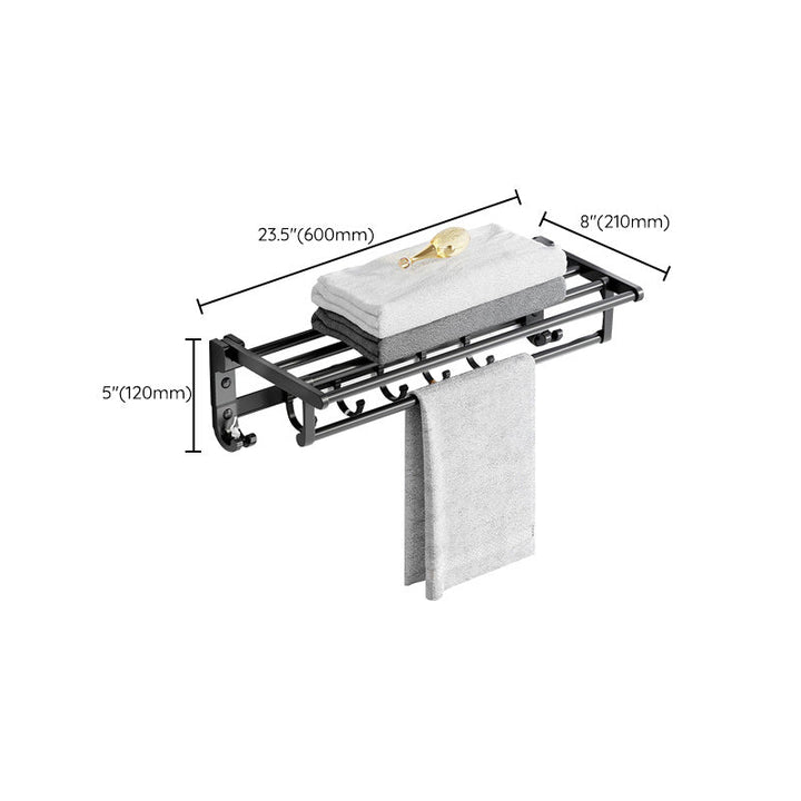 BowLift | Modern Aluminum Bathroom Accessory Set Matte Black Bathroom Shelf/Towel Holder/Paper Holder