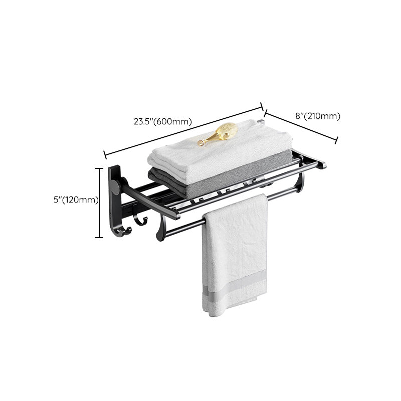 BowLift | Modern Aluminum Bathroom Accessory Set Matte Black Bathroom Shelf/Towel Holder/Paper Holder