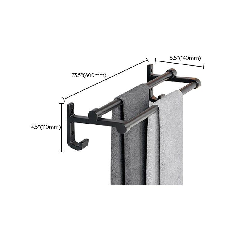BowLift | Modern Aluminum Bathroom Accessory Set Matte Black Bathroom Shelf/Towel Holder/Paper Holder