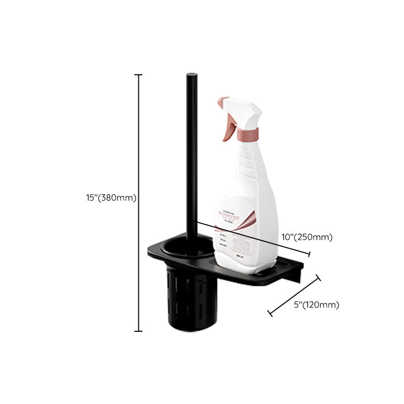 BowLift | Modern Aluminum Bathroom Accessory Set Matte Black Bathroom Shelf/Towel Holder/Paper Holder