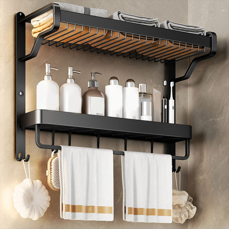 BowLift | Modern Bathroom Set Matte Black Bathroom Shelf Towel Rack Bathroom Accessories Set