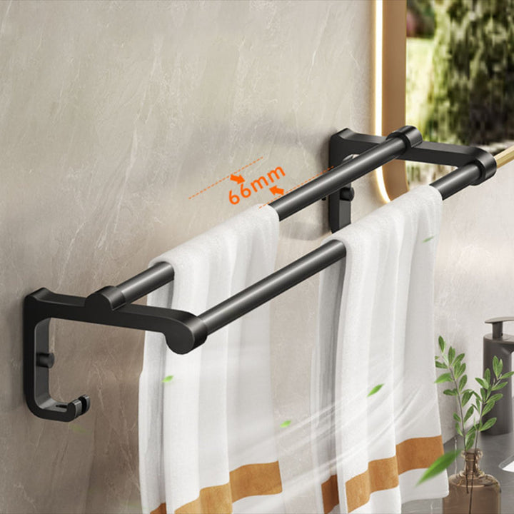 BowLift | Modern Bathroom Set Matte Black Bathroom Shelf Towel Rack Bathroom Accessories Set