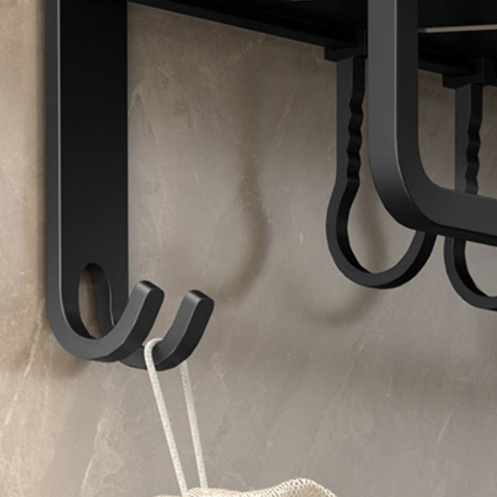 BowLift | Modern Bathroom Set Matte Black Bathroom Shelf Towel Rack Bathroom Accessories Set