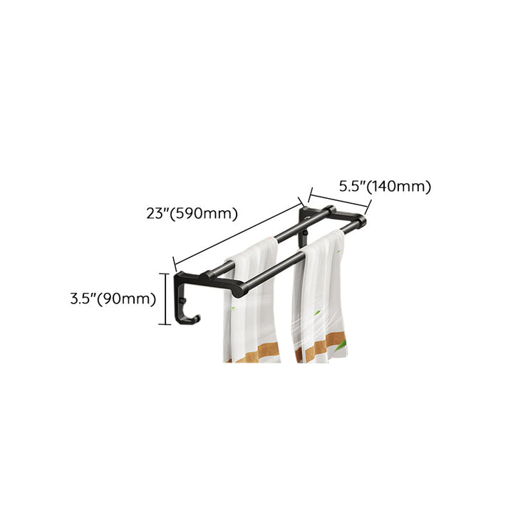 BowLift | Modern Bathroom Set Matte Black Bathroom Shelf Towel Rack Bathroom Accessories Set