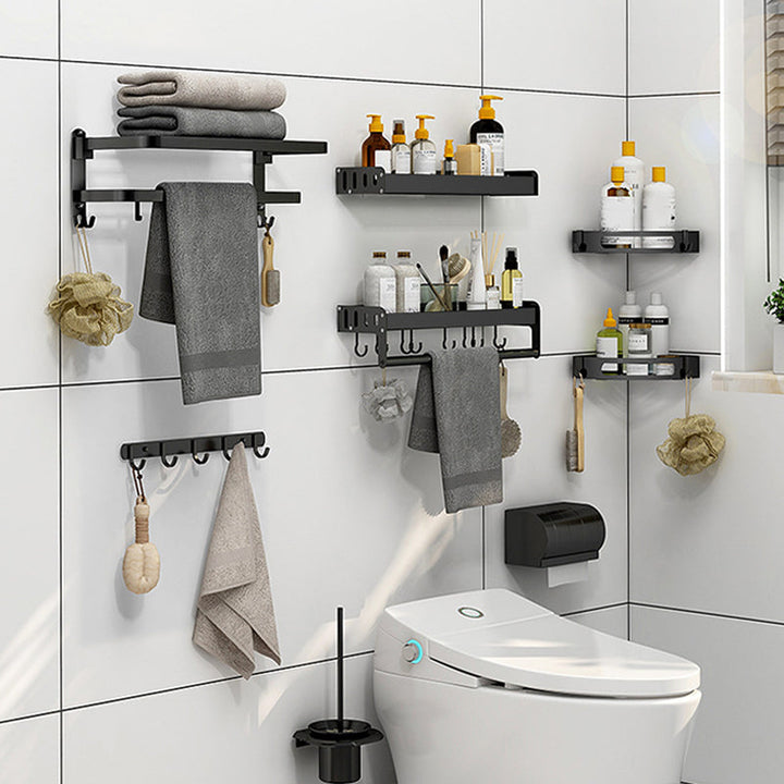 BowLift | Modern Bathroom Accessories Black Paper Holder Bathroom Shelf Bathroom Accessory Set