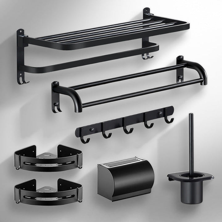 BowLift | Modern Bathroom Accessories Black Paper Holder Bathroom Shelf Bathroom Accessory Set