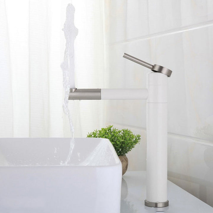 BowLift | Modern Vessel Sink Faucet Stainless Steel Single Handle Low Arc Pull Down Vessel Faucet
