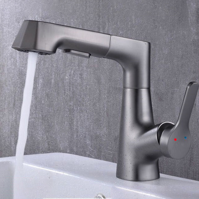 BowLift | Modern Vessel Sink Faucet Copper Single Handle Pull Down Low Arc Vessel Faucet