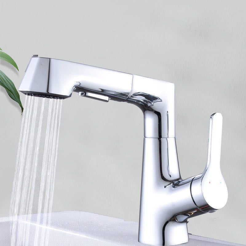 BowLift | Modern Vessel Sink Faucet Copper Single Handle Pull Down Low Arc Vessel Faucet