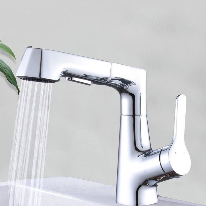 BowLift | Modern Vessel Sink Faucet Copper Single Handle Pull Down Low Arc Vessel Faucet